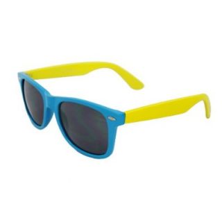 MLC Eyewear P745 BUYLSM Wayfarer Fashion Sunglasses Blue Yellow Frame Smoke Lenses for Women and Men Shoes