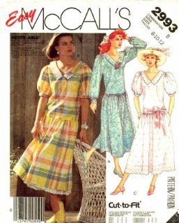 McCall's 2993 Sewing Pattern Drop Waist Dress Petticoat Size 8   10   12