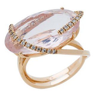 Vianna Rose Quartz Ring in 18kt Gold and Diamonds Amoro Jewelry