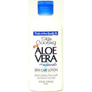 Fruit Of The Earth Aloe Vera Lotion, 4 oz. Travel Size (Pack of 12)  After Sun Skin Care Moisturizers  Beauty