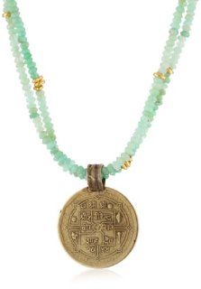 Lulu Designs "Dreamy" Chrysoprase Beaded and Antique Coin Necklace Pendant Necklaces Jewelry