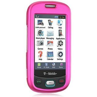 Crystal Hard Solid HOT PINK Cover Case for Samsung Highlight SGH T749 T Mobile [WCM492] Cell Phones & Accessories