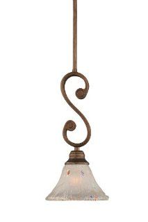 Toltec Lighting 50 BRZ 751 Curl Mini Pendant Light Bronze Finish with Frosted Crystal Glass, 7 Inch   Ceiling Pendant Fixtures  