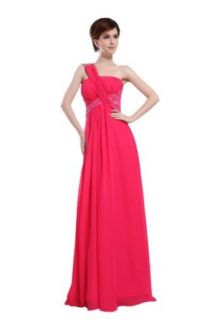 OnlyUsWedding Womens One shoulder Taffeta Silk Chiffon Long Prom Gown WD3 Red