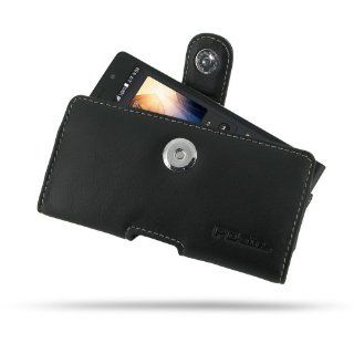 Huawei Ascend P6 Leather Case   Horizontal Pouch Type (Black) by Pdair Electronics