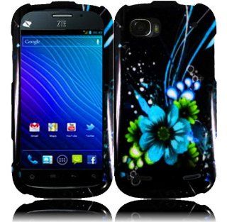 For ZTE Warp Sequent N861 Hard Design Cover Case Blue Flower Cell Phones & Accessories