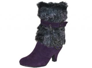 Reneeze STACY 8 Women Mid Calf Mid Heels Boots   Purple Shoes