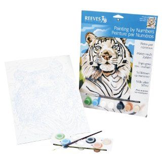 Reeves White Tiger Acrylic Painting Set by Numbers, Medium   Childrens Paint By Number Kits