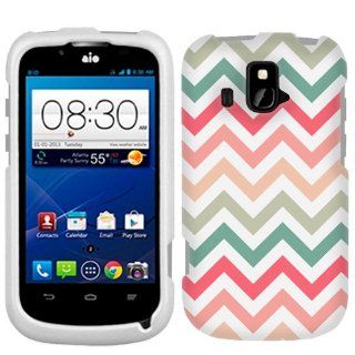 ZTE Overture Chevron Peach Pink Green Red Pattern Phone Case Cell Phones & Accessories