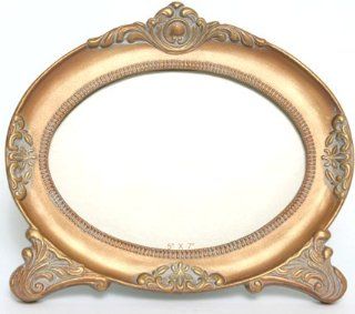 3 1/2" x 5" OVAL FRAME WITH DOME GLASS GOLD   Single Frames