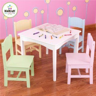 KidKraft Nantucket Table & 4 Pastel Chairs Toys & Games