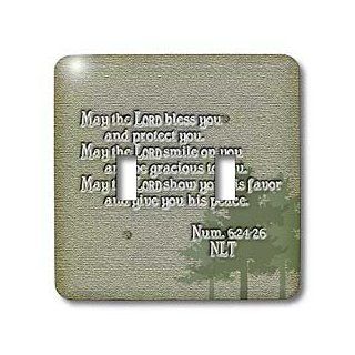 3dRose lsp_22340_2 Aaron's Blessing Numbers 6 24 26 Bible Verse Double Toggle Switch   Switch Plates  