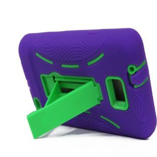 Hybrid Hard Rubber Case Baby with Stand For Samsung Galaxy S II Galaxy SII Galaxy S2 Straight Talk Net10 Sgh s959g S959g /Galaxy SII i9100 Galaxy S2 SII SGH I777 Purple On Green 