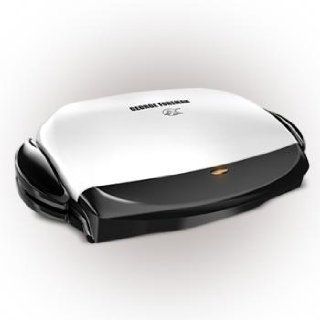 George Foreman GRP4 Next Grilleration 5 Burger Grill with Removable Plates, White Electric Contact Grills Kitchen & Dining