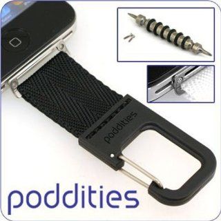 Poddities Carabiner Strap for iPhone 4S/4 (Nylon/Black) Cell Phones & Accessories