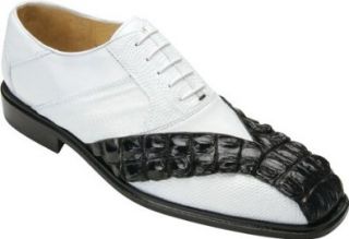 Belvedere Men's Roma 756 Exotic Shoes,Black/White Hornback/Lizard,13 M US Shoes
