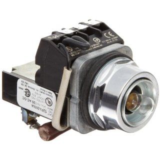 Siemens 52PA6MNA Heavy Duty Push To Test Indicator Pilot Light, Incandescent Lamp, Water and Oil Tight, Plastic Lens, Resistor Type AC/DC, 24V 757 Type Lamp or 24V LED, No Lens, 1NC + 1NO Contact Blocks, 120 volts