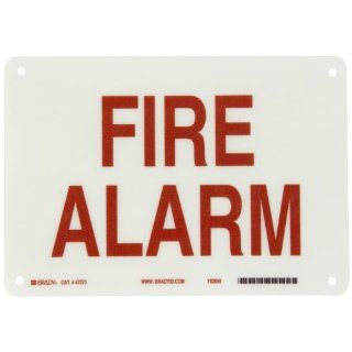 Brady 47273 Premium Fiberglass Fire Sign, 7" X 10", Legend "Fire Alarm" Industrial Warning Signs