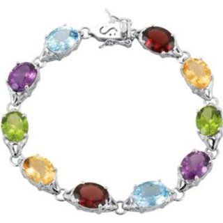 Multi Gemstone Bracelet in Sterling Silver Jewelry