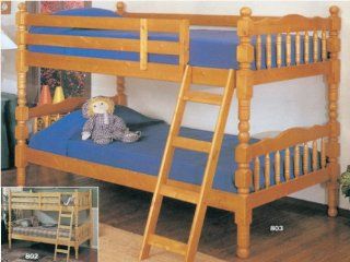 Twin and Twin Bunk Bed in Natural Wood Color #AD 8102 Home & Kitchen