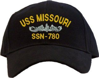 USS Missouri SSN 780 Embroidered Baseball Cap   Black 