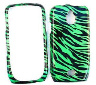 Samsung Exhibit 4G T759 Transparent Design, Green Zebra Print Hard Case/Cover/Faceplate/Snap On/Housing/Protector Cell Phones & Accessories