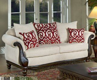 Chelsea Home Sandya Loveseat In Butler Oyster   Ursula Ruby   Armchairs