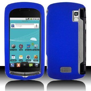 Blue Rubberized Hard Plastic Case for LG US760 Genesis Cell Phones & Accessories