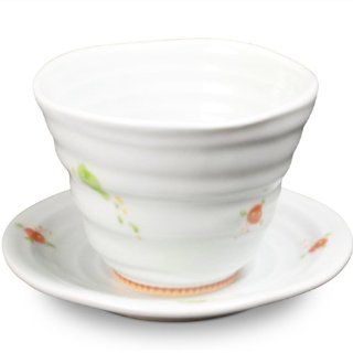 Japanese Arita ware Tea cup & Saucer Kobanachirashi (Tea cup 1pc Saucer 1pc) Kitchen & Dining
