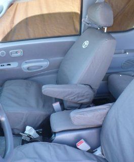 Exact Seat Covers, T785 C8 LOGO, Custom Exact Fit Seat Covers For 1999 2004 Tundra Access Cab Front Bucket Seats with Manual Controls, Gray Waterproof Endura with Logo Automotive