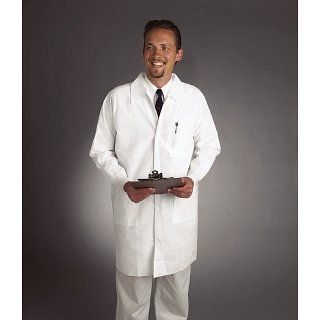 30 White VWR Critical Cover AlphaGuard Lab Coats with Inset Sleeve, Tapered Collar, 3 Pockets, Knit Cuff, and Snap Closure Science Lab Coats And Jackets
