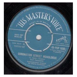 Coronation Street Monologue 7 Inch (7" Vinyl 45) UK His Masters Voice 1962 Music