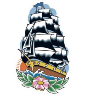 Boat Temporary Tattoo 2.5x3.5  Tattooing Products  Beauty