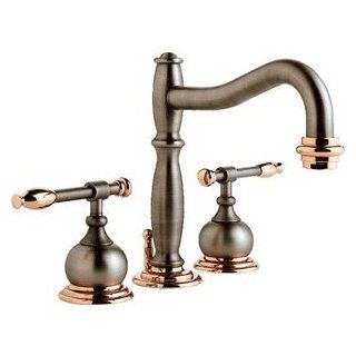 Santec 2020LV25 25 Satin Orobrass Bathroom Faucets 8" Lever Handle Widespread Lavatory Faucet   Touch On Bathroom Sink Faucets  