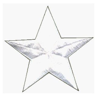 Solid White Star   3"   Embroidered Iron On or Sew On Patch Clothing