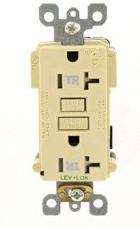 Leviton MT789 I 20 Amp, 125 Volt, Lev Lok, Smartlock Pro, Tamper Resistant, GFCI Receptacle, Commercial Grade, Ivory   Wall Dimmer Switches  