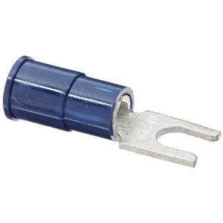 NSI Industries S16 6V B Vinyl Insulated Spade Terminal with Block Spade, 16 14 Wire Size, 6" Stud Size, 0.303" Width, 0.768" Length (Pack of 100)