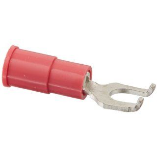NSI Industries S22 8V F Vinyl Insulated Spade Terminal with Flange Spade, 22 18 Wire Size, 8" Stud Size, 0.303" Width, 0.768" Length (Pack of 100)