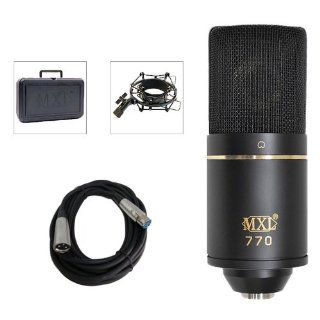 MXL 770 Studio Condenser Microphone Bundle with XLR Cable Musical Instruments