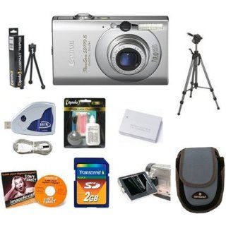 Canon Powershot SD770IS 10MP Digital Camera Accessory Kit with 2GB Memory + Extra Battery + Case/Tripod & More  Camera & Photo