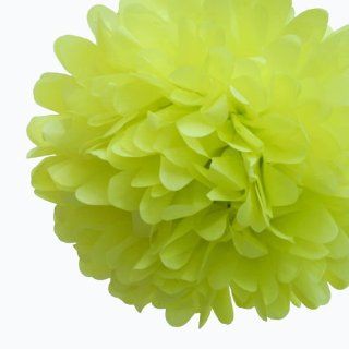 Dress My Cupcake 14" Lemon Yellow Tissue Paper Pom Poms, Set of 4   Picnic Decorations, Outdoor Party Supplies   Art Paper Tissue