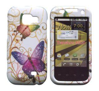 Purple Butterfly Samsung Transform M920 Sprint Case Cover Hard Phone Case Snap on Cover Rubberized Touch Faceplates Cell Phones & Accessories