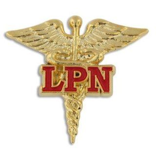 Licensed Practical Nurse Red LPN Caduceus Lapel Pin Jewelry