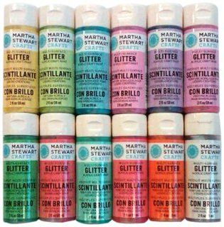 Martha Stewart PROMO773A 12 Glitter Paints, Iridescent