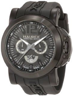 Haurex Italy Men's 3N370UNN San Marco Black Aluminum Rubber Chrono Watch Haurex Italy Watches