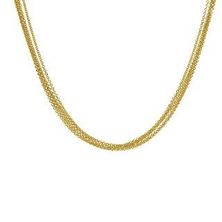 14KT Yellow 5 Strands Cable Necklaces Length  16 Jewelry
