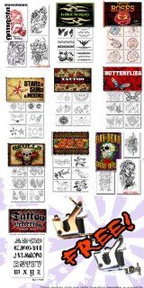 10 Pack Tattoo Reference and Flash books With 2 FREE TATTOO MACHINES 