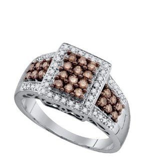 0.67ctw Cognac Diamond Ladies Fashion Ring Jewelry
