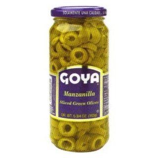 Goya Sliced Green Olives, 5.75 Ounce Units (Pack of 24)  Green Olives Produce  Grocery & Gourmet Food
