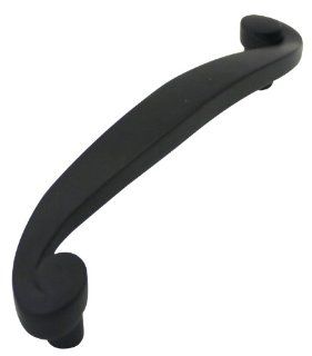 Cosmas 776FB Flat Black Swirl Cabinet Hardware Handle Pull   3 3/4" Hole Centers   Cabinet And Furniture Pulls  